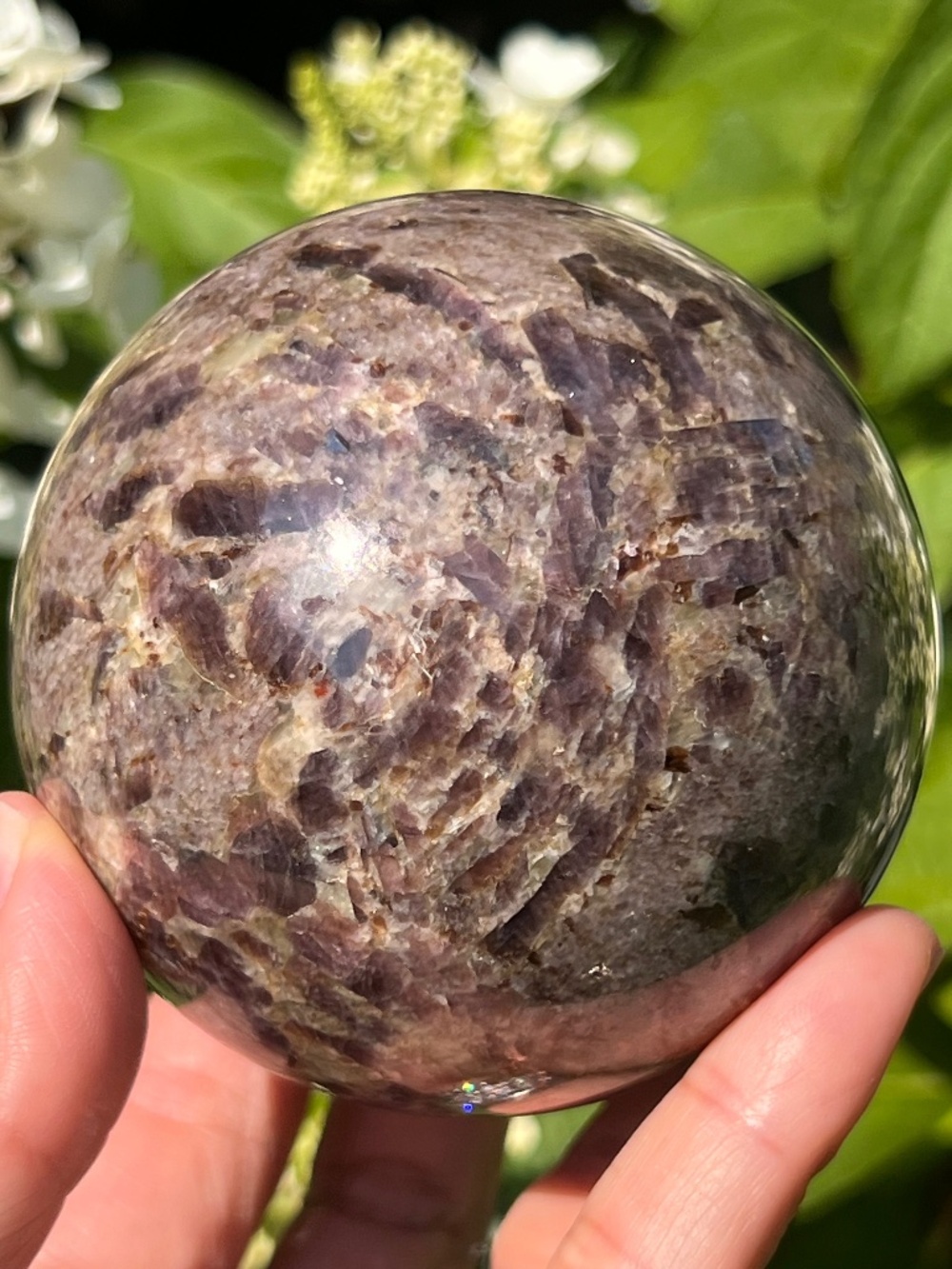 Ruby (2) zinc (red zincite) sphere | crystal ~ uv reactive